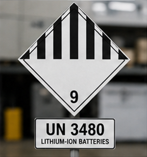 Знак ADR класу 9 «інші небезпечні вантажі» для перевезення літієвих батарей