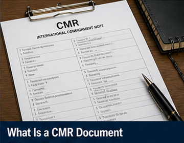 Паперовий документ CMR, заповнений даними про відправлення, відправника, одержувача та перевізника