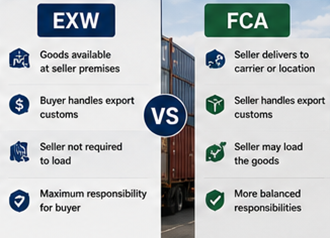 Порівняння умов EXW і FCA в міжнародній логістиці