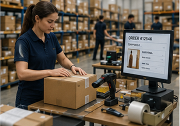 Фулфілмент-центр e-commerce, що обробляє онлайн-замовлення клієнтів