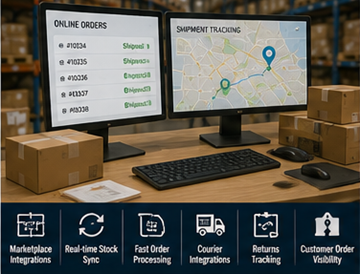 Склад e-commerce, що використовує WMS для фулфілменту онлайн-замовлень