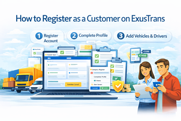 Реєстрація як клієнт на платформі ExusTrans із верифікацією компанії, налаштуванням профілю та управлінням перевезеннями
