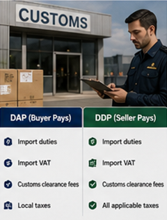 Митні платежі, ПДВ та імпортні процедури за умовами доставки DDP і DAP
