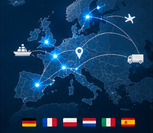 Відстеження міжнародних перевезень між країнами Європи з логістичними маршрутами та митними операціями