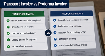Порівняння документів: транспортний рахунок-фактура та proforma invoice — відмінності у використанні