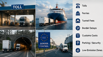 Платні дороги в Європі, поромні переправи та прикордонні логістичні витрати для міжнародних перевезень